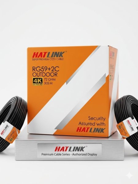 HATLINK Cable Camera RJ59+DC 305 4K Outdoor